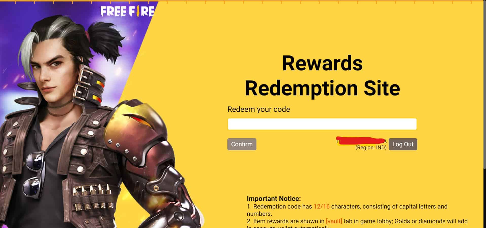 redeem code garena free fire max